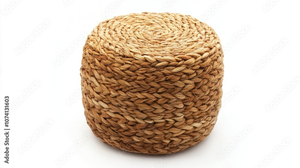 Round Woven Natural Fiber Pouf for Home Decor Round Woven Natural Fiber Pouf for Home Decor