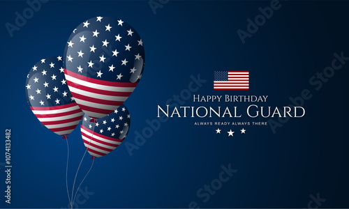 United States National Guard Birthday December 13 Background Vector Illustration