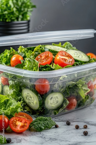 Storage container: practical kitchen element filled with nutritious food, healthy eating habits, smart organization, supporting seamless preparation of wholesome meals in an efficient environment.