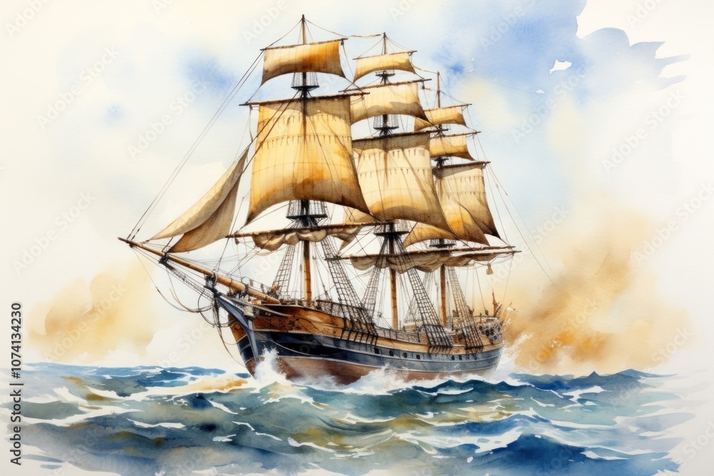 Fototapeta premium Ship ship transportation sailboat.