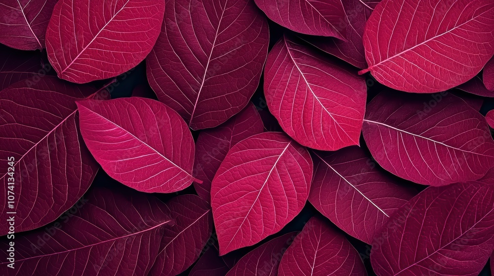 Fototapeta premium Vibrant Close-Up of Deep Purple Leaves Creating a Rich Textural Background for Nature and Botanical Themes in Creative Projects
