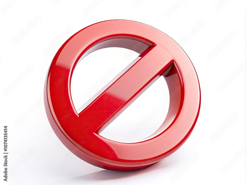 3D Render of Red and White Prohibition Sign on White Background - Symbolizing Restrictions and Forbidden Actions in Aerial Photography 3D Render of Red and White Prohibition Sign on White Background - Symbolizing Restrictions and Forbidden Actions in Aerial Photography