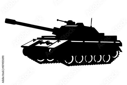 silhouette of a tank vector.