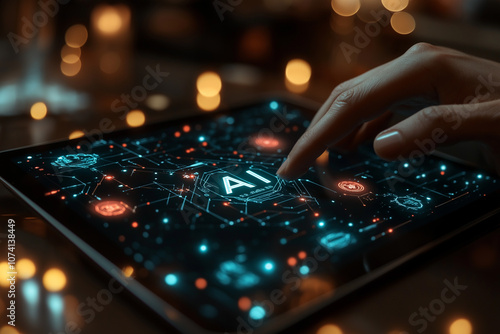 Abstract Representation of AI Integration in Everyday Life