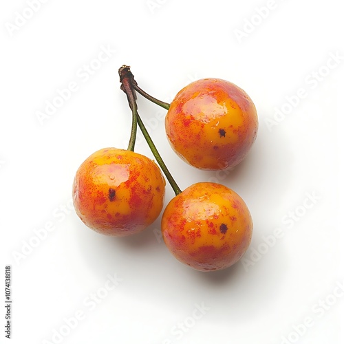 African Cherry Orange isolated on a with a white background close up photo