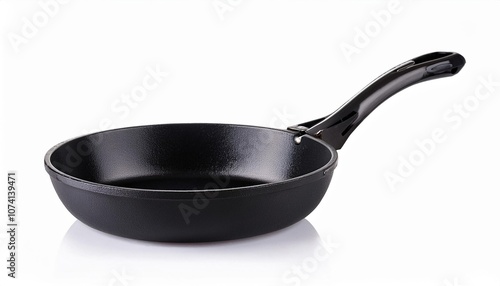 Cast Iron Pan on White Background Isolated. Full Shot of Kitchen Utensils.