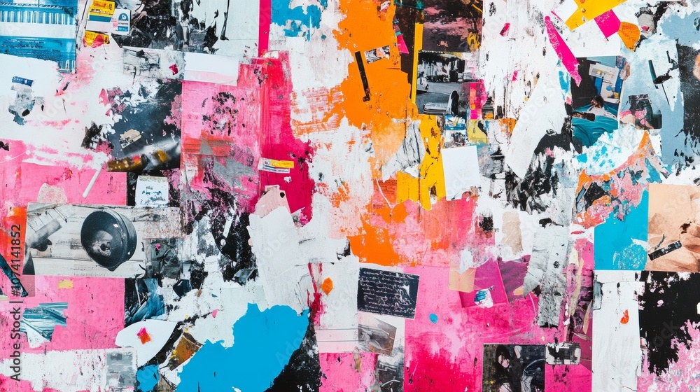 Abstract Urban Collage Colorful Layered Textures Pink Blue Orange Graffiti Art Background Abstract Urban Collage Colorful Layered Textures Pink Blue Orange Graffiti Art Background