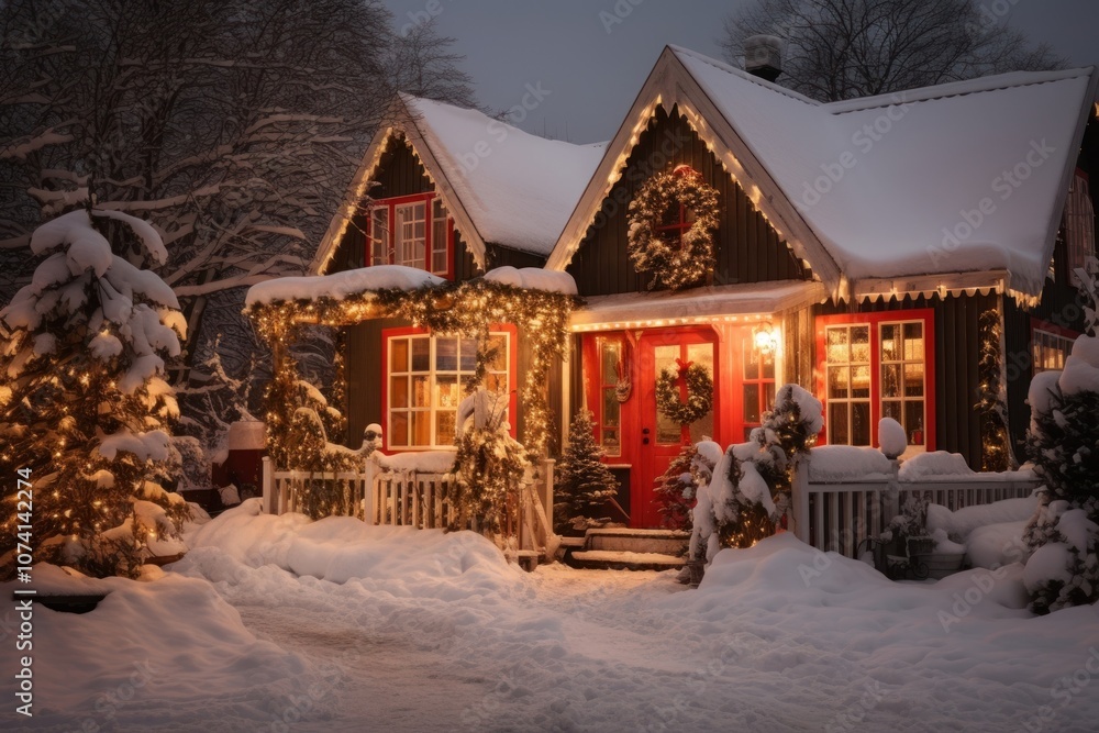 Fototapeta premium Christmas architecture building house.