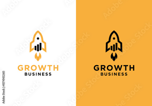 business growth logo skyrocketing. business design growing fast