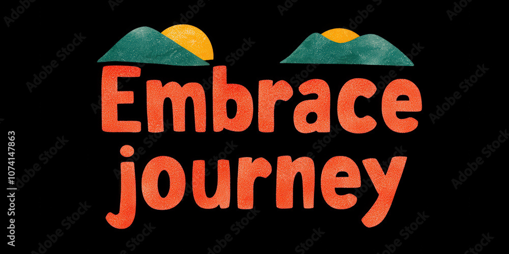 Embrace journey with vibrant mountains and sun motifs Embrace journey with vibrant mountains and sun motifs