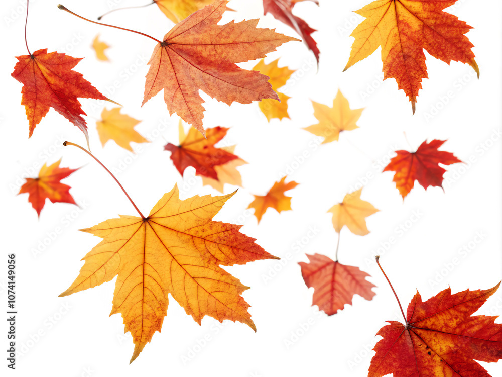 Fototapeta premium autumn maple leaves. autumn, leaf, maple, fall, leaves, nature, season, orange, tree, yellow, foliage, color, october, plant, november, colorful, red, brown, isolated, gold, autumnal, seasonal, vector