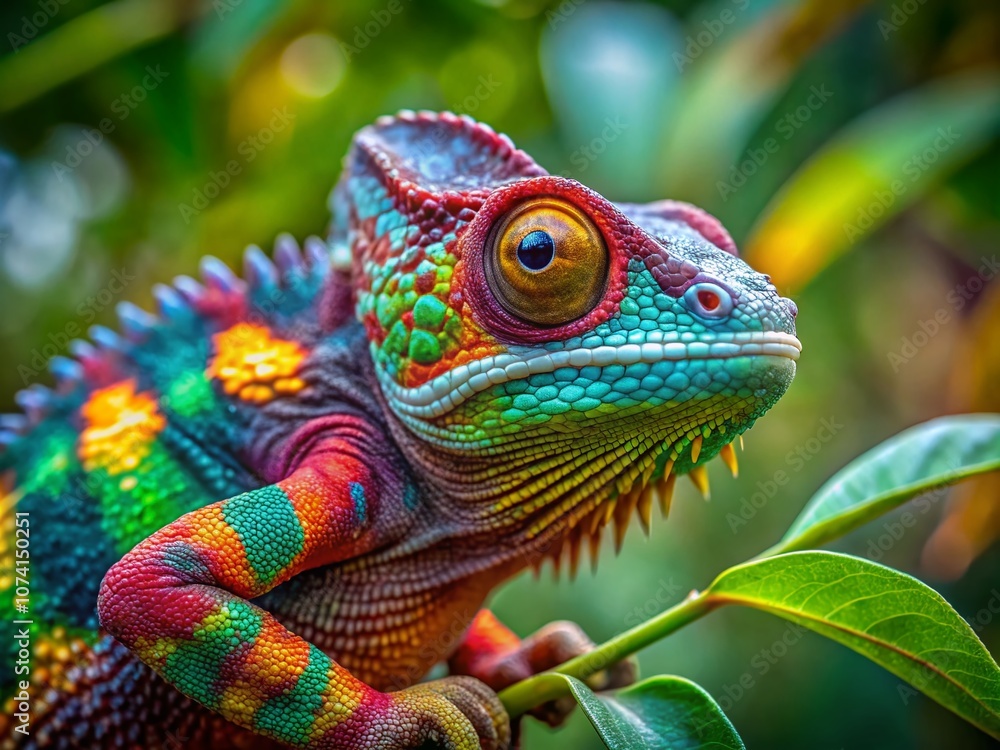 Stunning Portrait of a Chameleon in Thailand's Lush Landscape Showcasing Vibrant Colors and Unique Textures of This Fascinating Reptile in Its Natural Habitat Stunning Portrait of a Chameleon in Thailand's Lush Landscape Showcasing Vibrant Colors and Unique Textures of This Fascinating Reptile in Its Natural Habitat