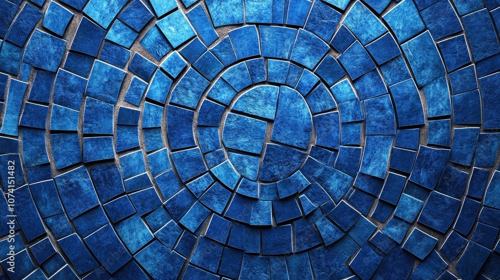 Naklejka premium Realistic blue mosaic emblem design with a trafficker theme