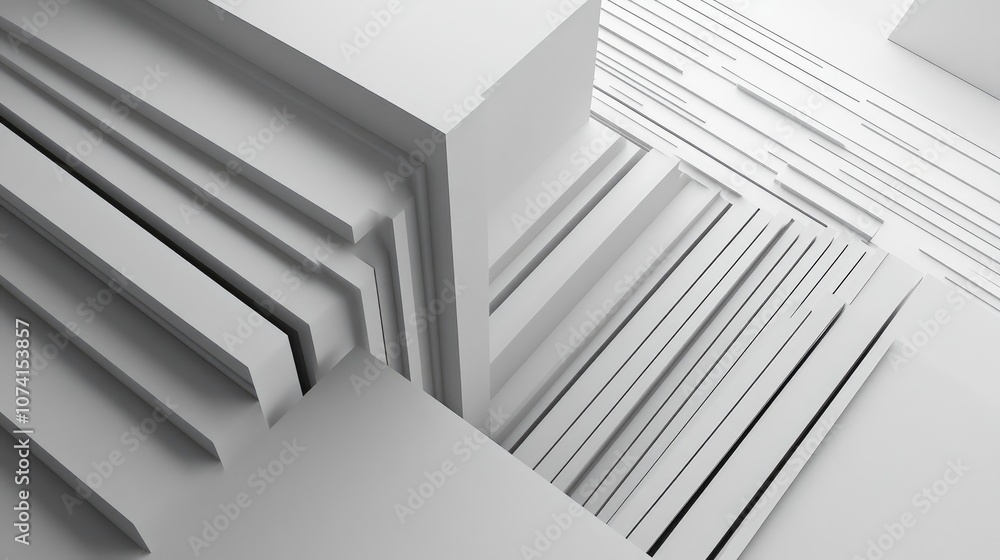 Obraz premium Geometric architectural background featuring abstract 3D lines