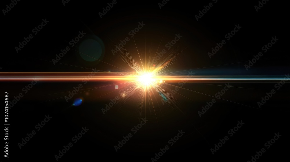 Lens flare effect on a dark background Lens flare effect on a dark background