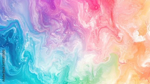 Vibrant abstract background featuring a colorful liquid gradient with marbling effects in hues of blue pink purple green and orange