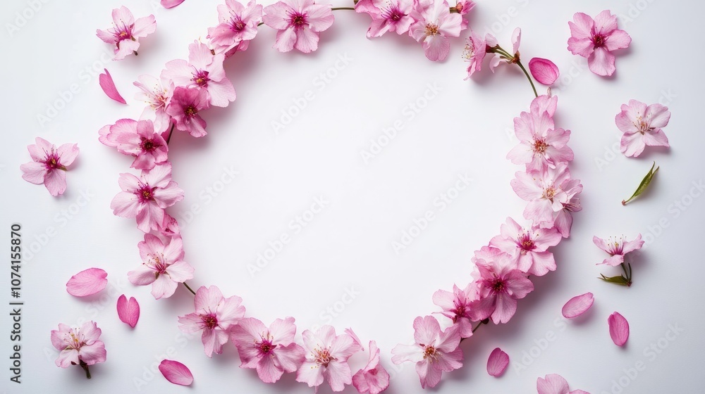 Circular cherry blossom frame sakura border Circular cherry blossom frame sakura border