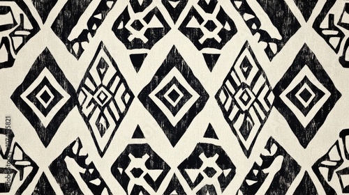 Wallpaper Mural Graphic ethnic design featuring a striking contrast of ivory and black shades Torontodigital.ca