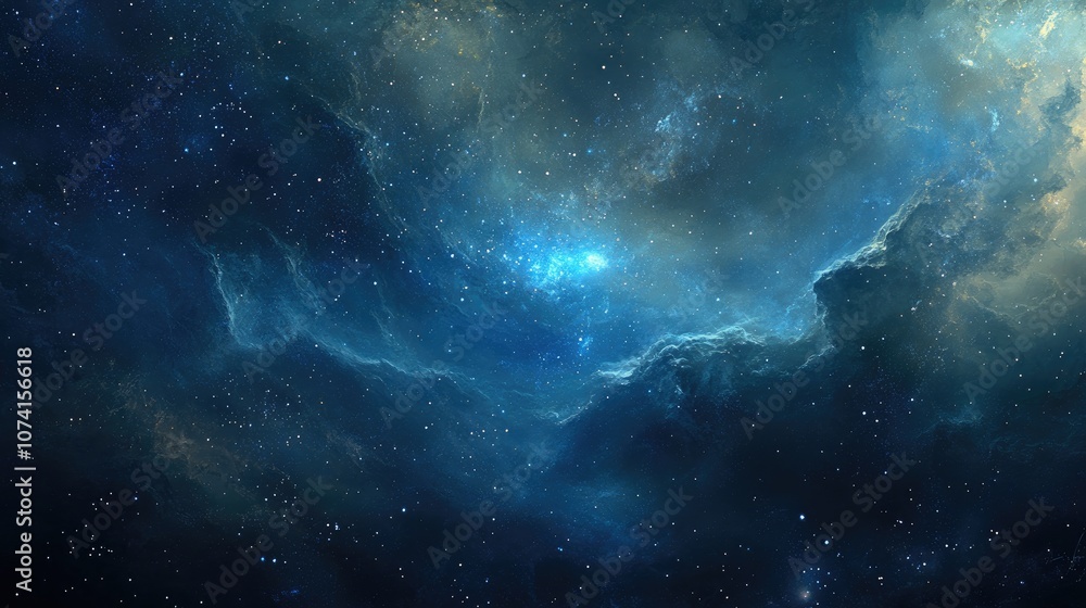 Fototapeta premium Nebula filled with stars dust and gas in a distant galaxy