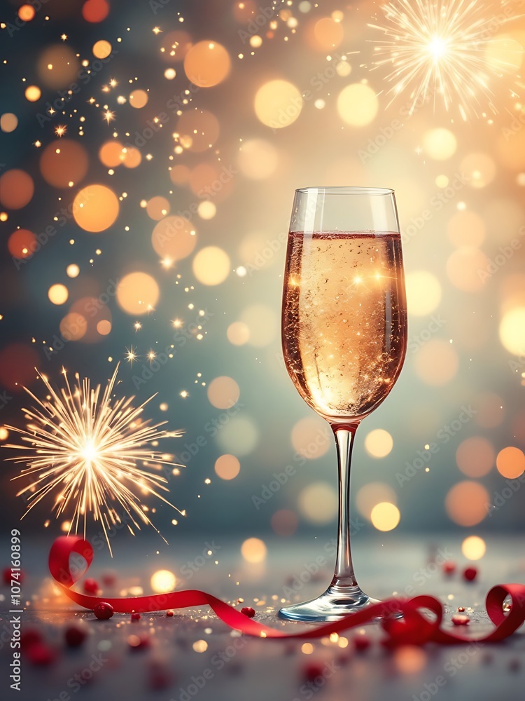 Happy new year Background and social media Banner Poster design with ribbon wine firework pastel Background Happy new year Background and social media Banner Poster design with ribbon wine firework pastel Background