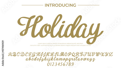 Holiday Font Stylish brush painted an uppercase vector letters, alphabet, typeface