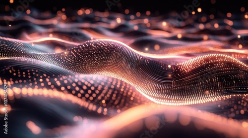 Futuristic technology wave background featuring glowing lights