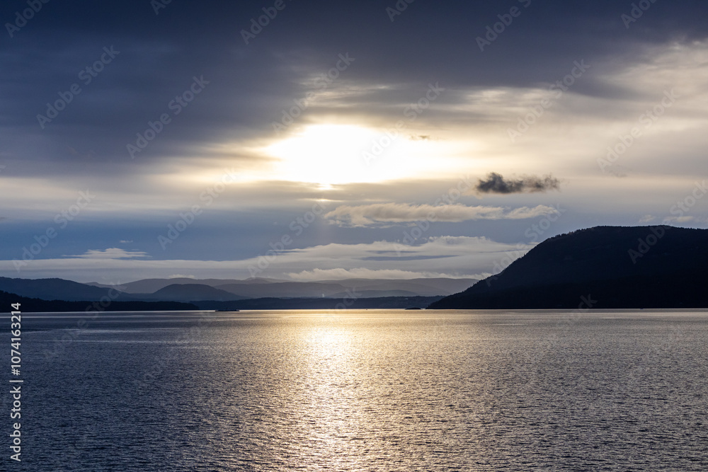 Serene Sunset Over Gulf Islands in British Columbia, Canada Serene Sunset Over Gulf Islands in British Columbia, Canada