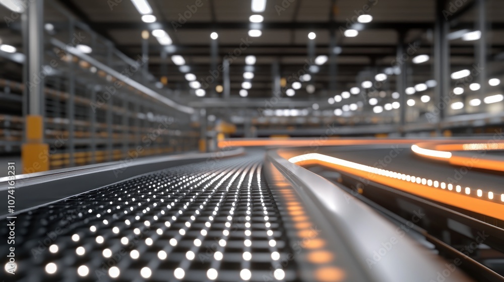 Automated system for robotic production on a conveyor belt Automated system for robotic production on a conveyor belt