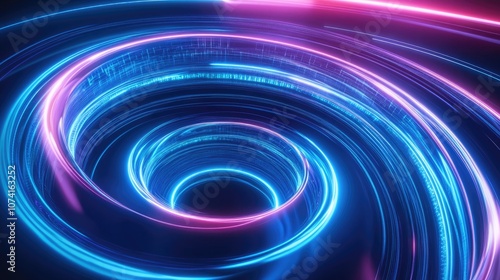 Neon abstract background with high tech elements