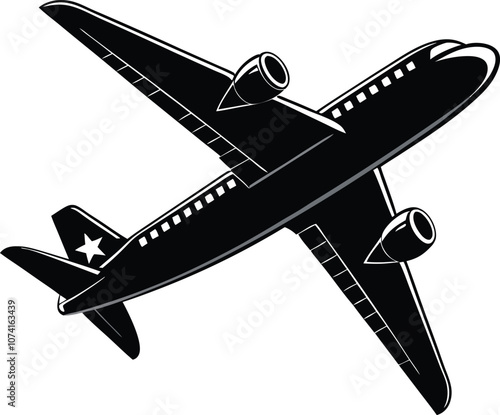 Airplane Is Flying Vector art, illustration with a plane icon logo