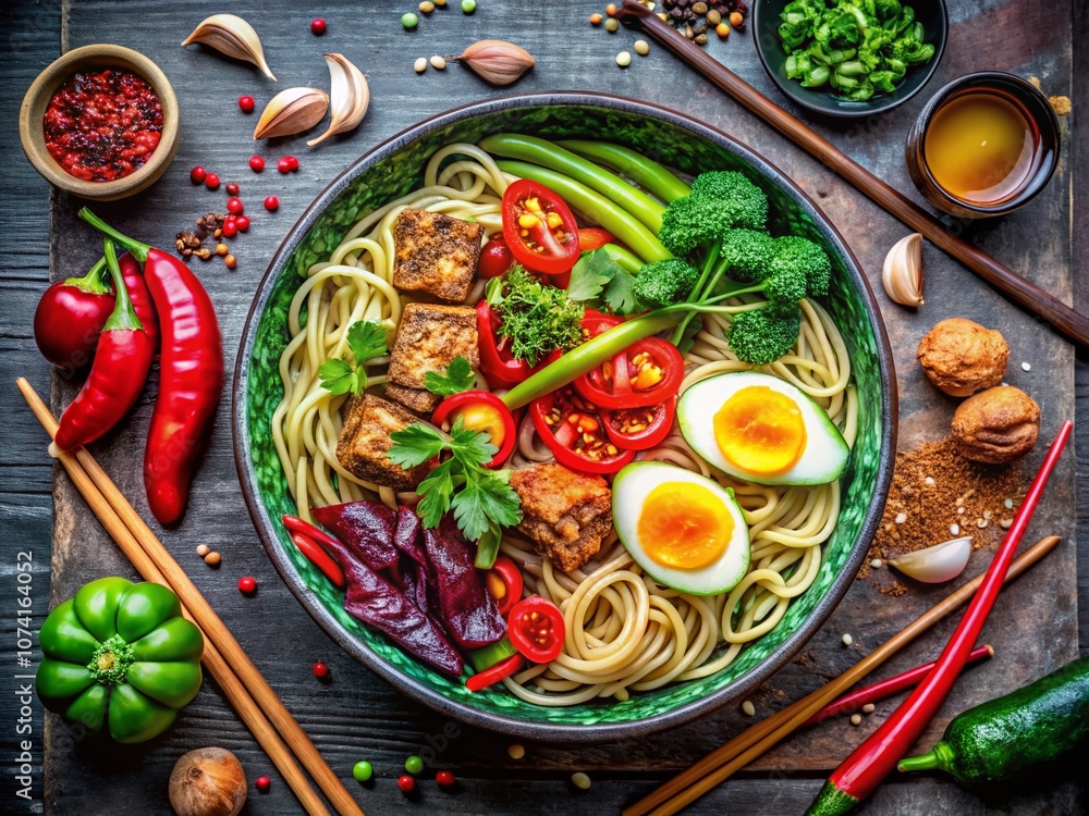 Traditional Asian Noodles Bowl Top View: A Gourmet Lunch with Fresh Ingredients, Spicy Flavors, and Authentic Restaurant Quality – Perfect for Food Lovers and Culinary Enthusiasts Traditional Asian Noodles Bowl Top View: A Gourmet Lunch with Fresh Ingredients, Spicy Flavors, and Authentic Restaurant Quality – Perfect for Food Lovers and Culinary Enthusiasts