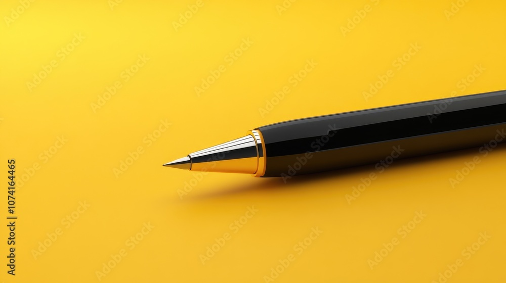 Note written with a pen on a bright yellow background Note written with a pen on a bright yellow background