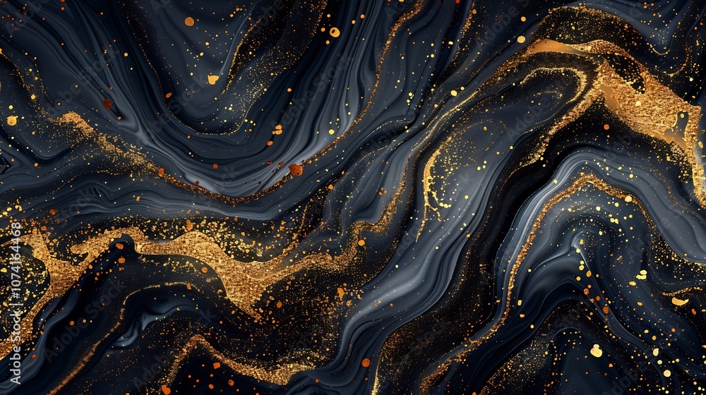 Abstract Swirls of Black and Gold Abstract Swirls of Black and Gold