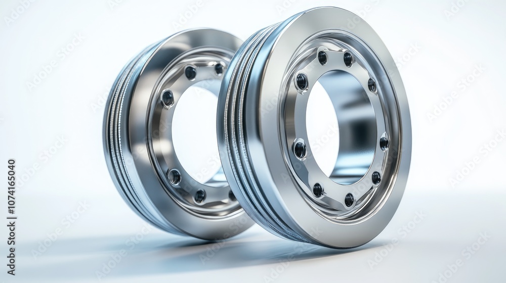 Steel bearing for vehicles on a white backdrop Steel bearing for vehicles on a white backdrop