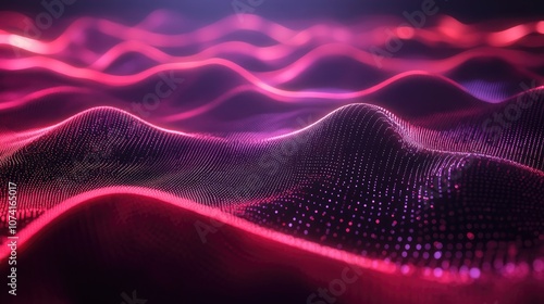 Futuristic point background with a dynamic wave Exceptional data visualization in 3D rendering