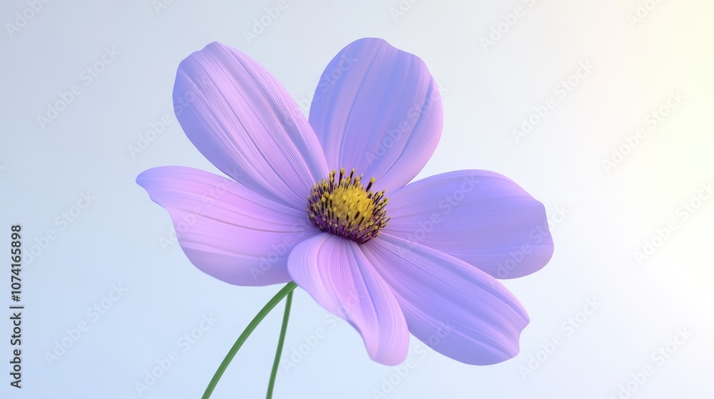 Cartoon rendering in 3D of a Cosmos Flower with a white background Cartoon rendering in 3D of a Cosmos Flower with a white background