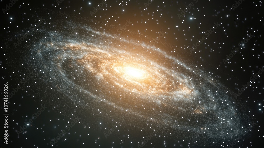 Obraz premium Cartoon rendering in 3D featuring the Milky Way with stars ideal for background use