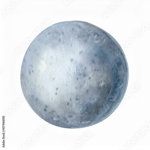 mercury watercolor planet isolated on white