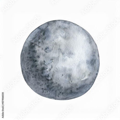 mercury watercolor planet isolated on white