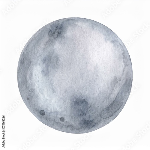 mercury watercolor planet isolated on white