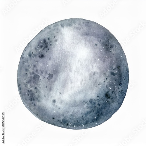 mercury watercolor planet isolated on white