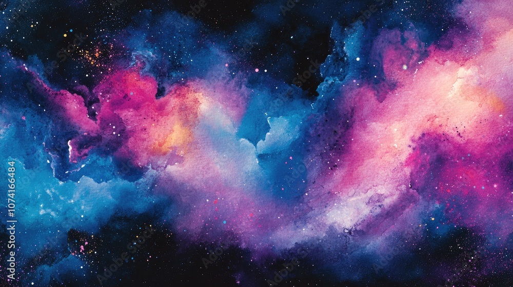 Vivid ink textured canvas in blue pink and purple presented through 3D cartoon rendering featuring cosmic neon watercolors on a black paper background This abstract illustration showcases a bright Vivid ink textured canvas in blue pink and purple presented through 3D cartoon rendering featuring cosmic neon watercolors on a black paper background This abstract illustration showcases a bright