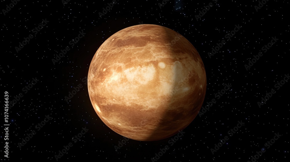 3D cartoon representation featuring Venus the second planet from the Sun known as a terrestrial planet and the brightest natural object in the night sky after the Moon 3D cartoon representation featuring Venus the second planet from the Sun known as a terrestrial planet and the brightest natural object in the night sky after the Moon