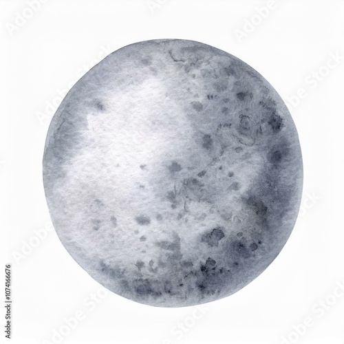 mercury watercolor planet isolated on white