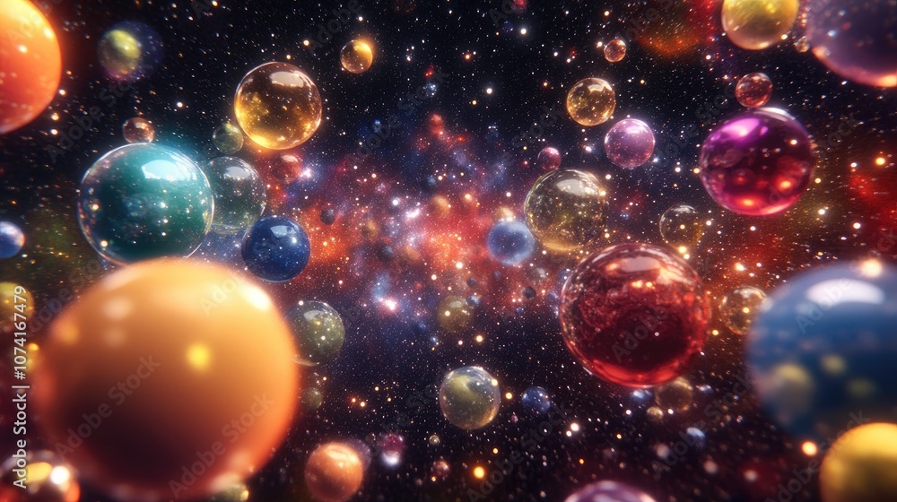 Abstract background of the universe in 3D cartoon rendering Abstract background of the universe in 3D cartoon rendering