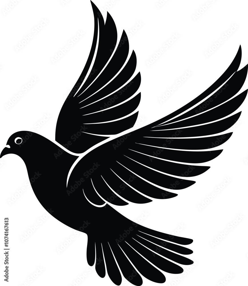 Obraz premium Dove Is Flying Vector art, illustration with a plane icon logo