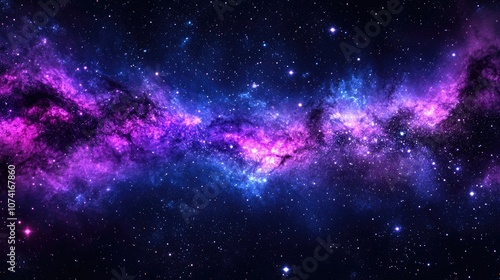 Obraz na płótnie Ultra violet tones and purple trends depicted in a 3D cartoon rendering of the Milky Way galaxy featuring stars and cosmic dust with long speed exposure effects w salonie