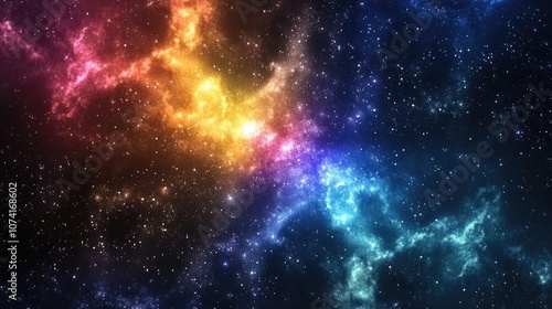 3D cartoon rendering of a high definition star field backdrop featuring a colorful starry night sky and outer space texture