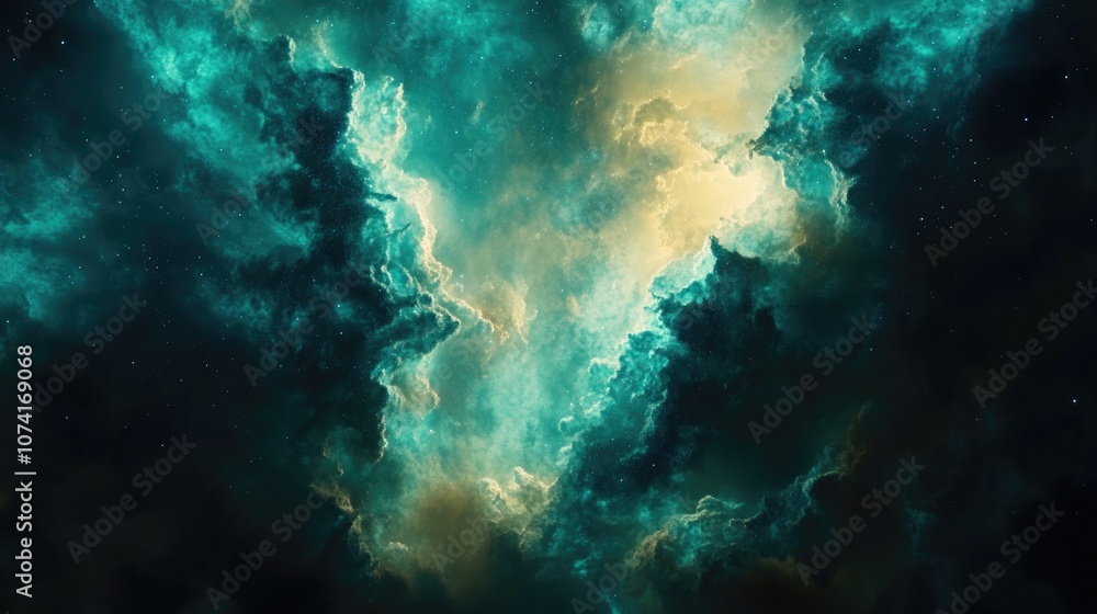Beautiful space nebula in a 3D cartoon rendering style Beautiful space nebula in a 3D cartoon rendering style