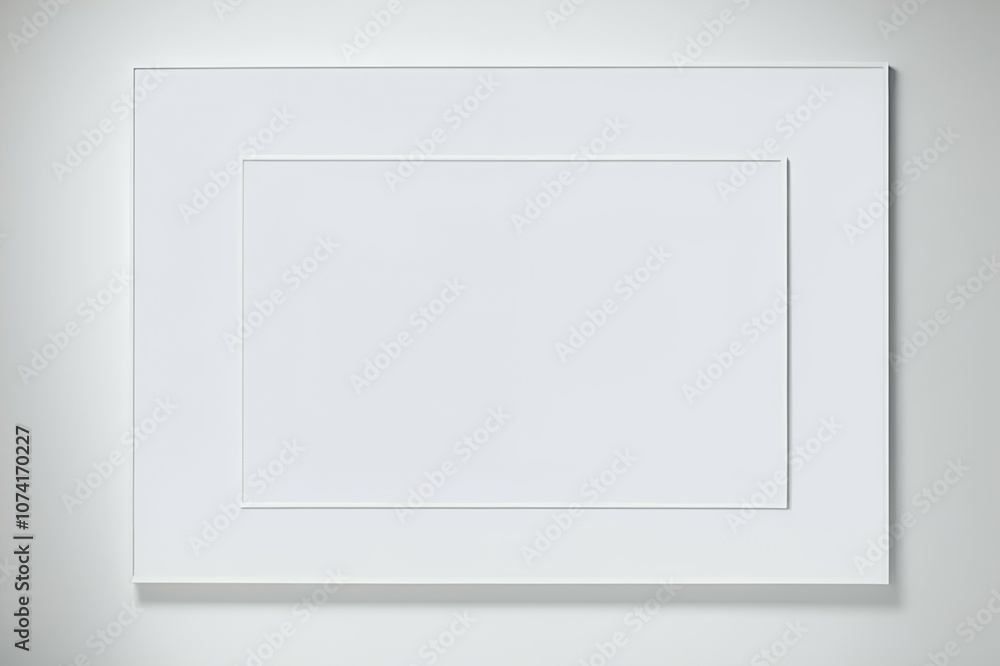 A large white blank poster hanging on a wall A large white blank poster hanging on a wall